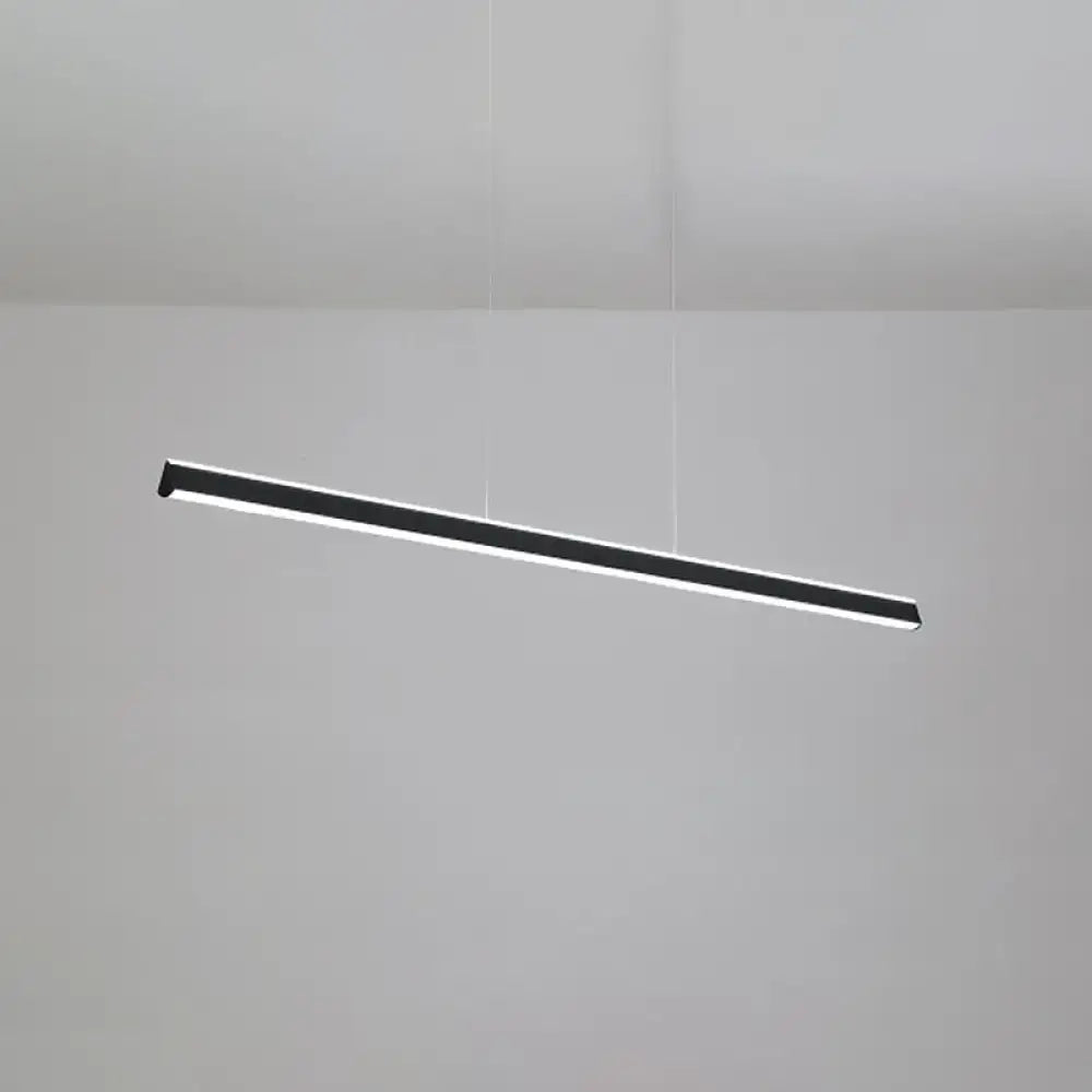 Modern black aluminum triangular prism pendant lamp with sleek minimalist design for dining room island lighting
