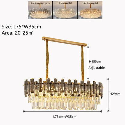 Modern gold twisted brass crystal chandelier with smoked gray and clear tubes for living room decorbites k9 crystal lighting