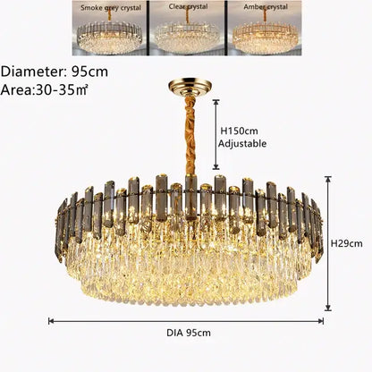 Modern gold twisted brass crystal chandelier with decorbites k9 crystal prisms for elegant living room lighting
