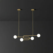 DecorBites minimalist u-shaped gold metal suspension light with glass shade for dining room island 110v-120v 220v-240v