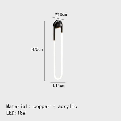 Modern gold u-shaped led wall lights with sleek black copper top and white acrylic tube for bedroom decorbites ellipse wall lighting