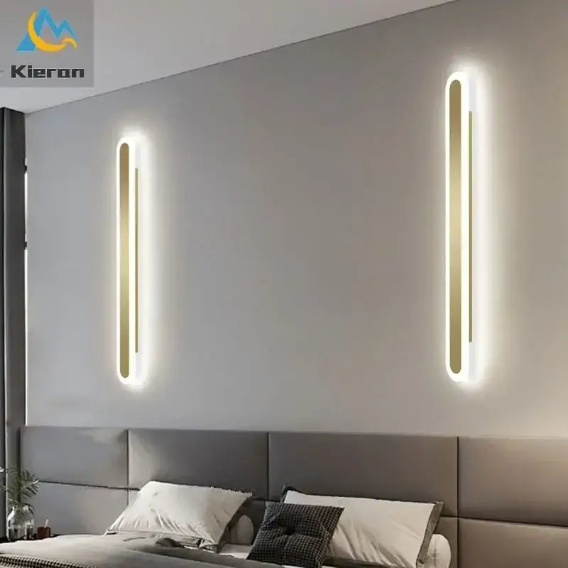 Modern gold vertical led strip wall lights with sleek rectangular design for bedroom and living room decorbites led strip