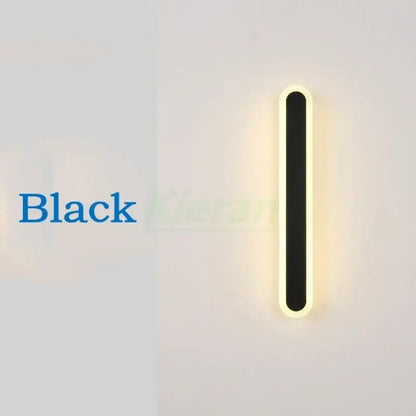 Black modern led strip wall light with sleek rectangular design and warm ambient lighting for bedroom decorbites led strip