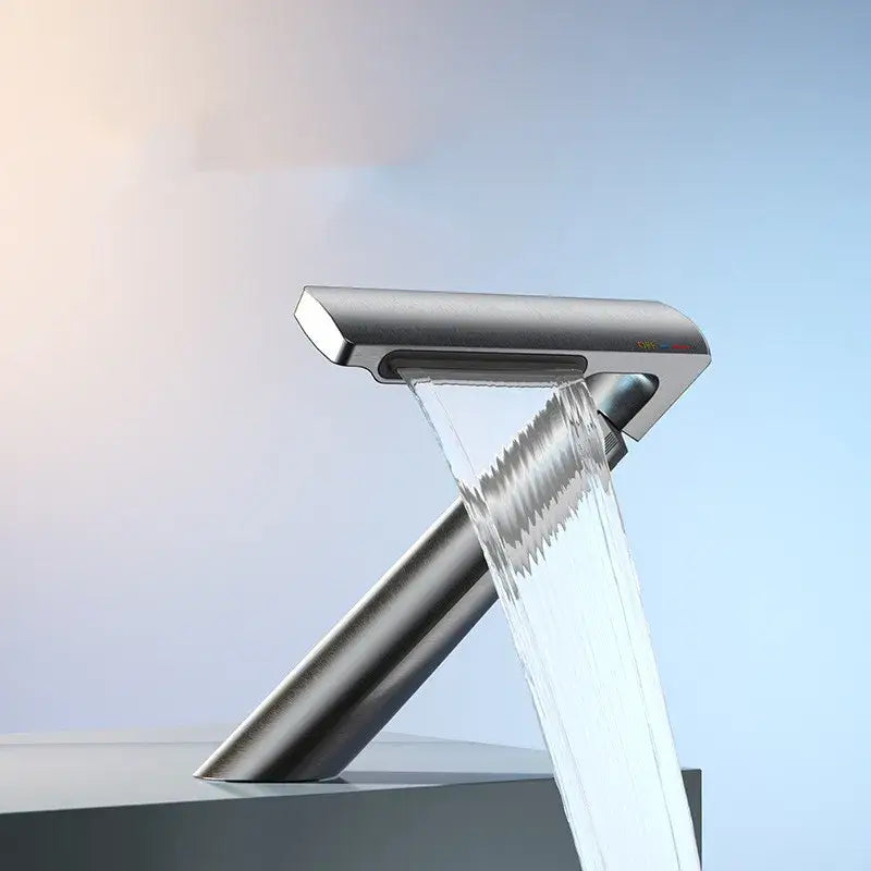 Modern gold waterfall basin faucet with chrome finish sleek angular design decorbites gold waterfall mixer tap