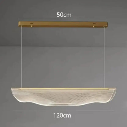 Modern gold wave mesh pendant light with translucent glass shade and metal frame for decorbites dining room lighting