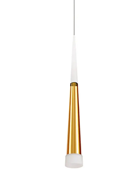 Modern gold and white acrylic led pendant lights with a sleek conical design for dining room decorbites acrylic led lighting