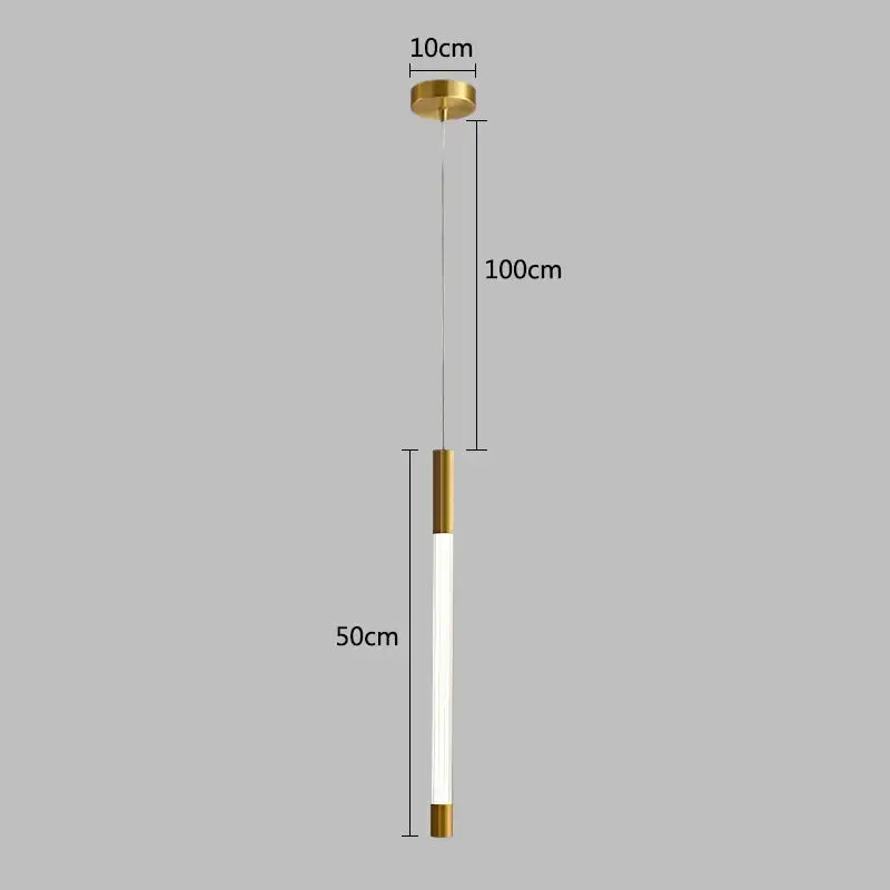Modern gold pendant lights with sleek cylindrical white tube and gold metal caps for living room decorbites pendant lights