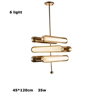Modern golden art deco iron chandelier pendant light with brass finish and three warm cylindrical glass tubes for dining room decorbites golden art