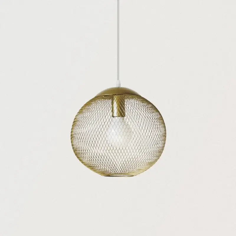 Modern golden birdcage led pendant light with gold-toned spherical mesh wireframe design for kitchen decorbites golden birdcage