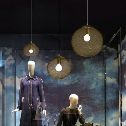 Three spherical modern golden birdcage led pendant lights with mesh cages for kitchen decorbites led pendant lighting