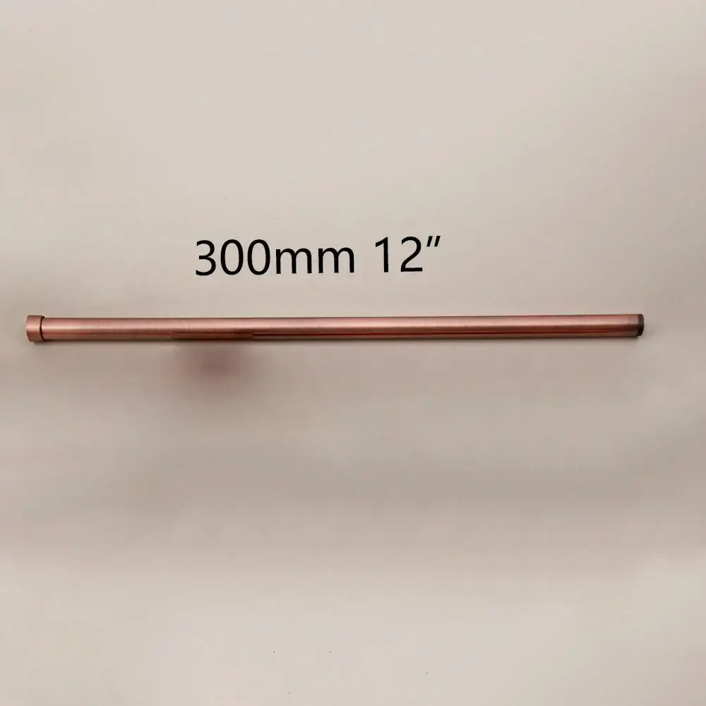 A sleek 300mm copper curtain rod with smooth metallic finish and rounded ends for decorbites golden black stainless steel shower arm
