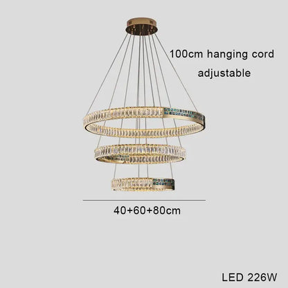 Modern golden crystal ring ceiling chandelier with gold metal frames and clear crystals for luxury dining room decorbites crystal ring