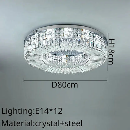 Modern golden decorbites crystal ring led ceiling lamp with chrome steel frame and clear crystal prisms for living room