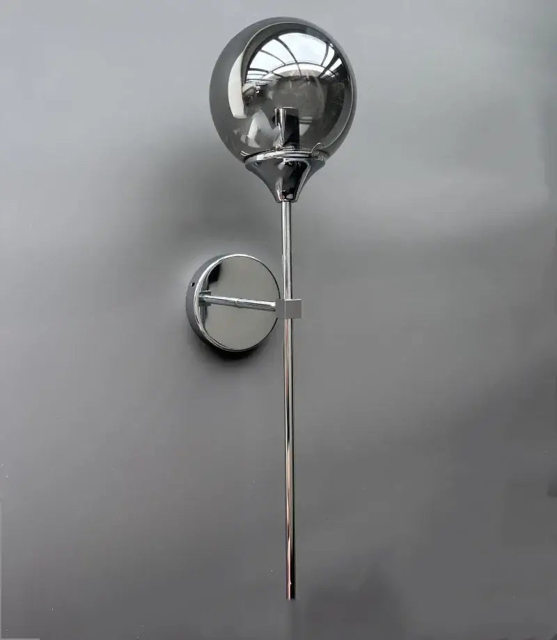 Modern golden glass ball wall sconce with chrome finish and sleek minimalist design for living room decorbites lighting