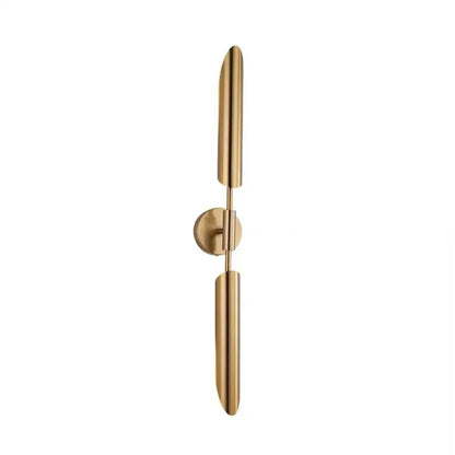 Modern golden inclined tube wall lamp with sleek gold-finished cylindrical arms for luxury living room decorbites golden inclined