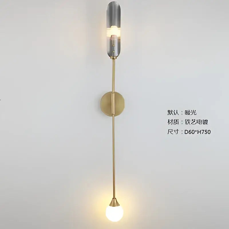 Modern golden inclined tube wall lamp with brass finish and chrome top for luxury living room decorbites golden inclined wall lamp