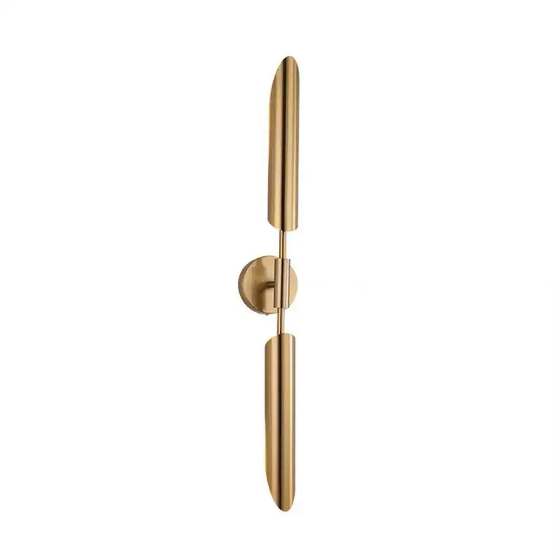Modern golden inclined tube wall light with gold-finished sleek cylindrical arms for stylish living room decorbites golden inclined