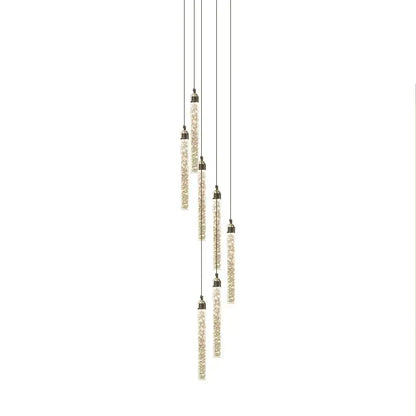 Modern glass pendant lights with metallic accents in decorbites golden led crystal chandelier for living room staircase lighting