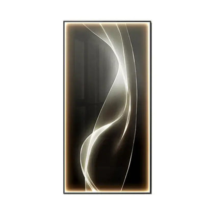 Modern golden led wall lights featuring flowing illuminated light waves in warm gold and white for living room decor