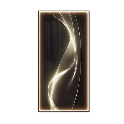 Modern golden led wall lights decorbites led wall panel with flowing golden light patterns framed in sleek black for living room decor