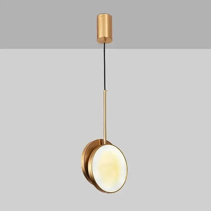 Modern golden marble led pendant light with gold-toned minimalist design and frosted glass shade for bedroom decorbites golden marble