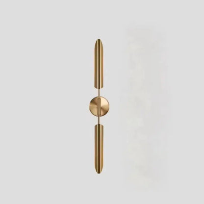 Modern golden metal led wall lamps with gold-toned minimalist design featuring sleek vertical arms for bedroom decorbites decor