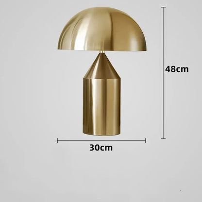 Modern golden mushroom led desk lamp with polished brass finish and mushroom dome shade for bedroom reading light decorbites golden mushroom
