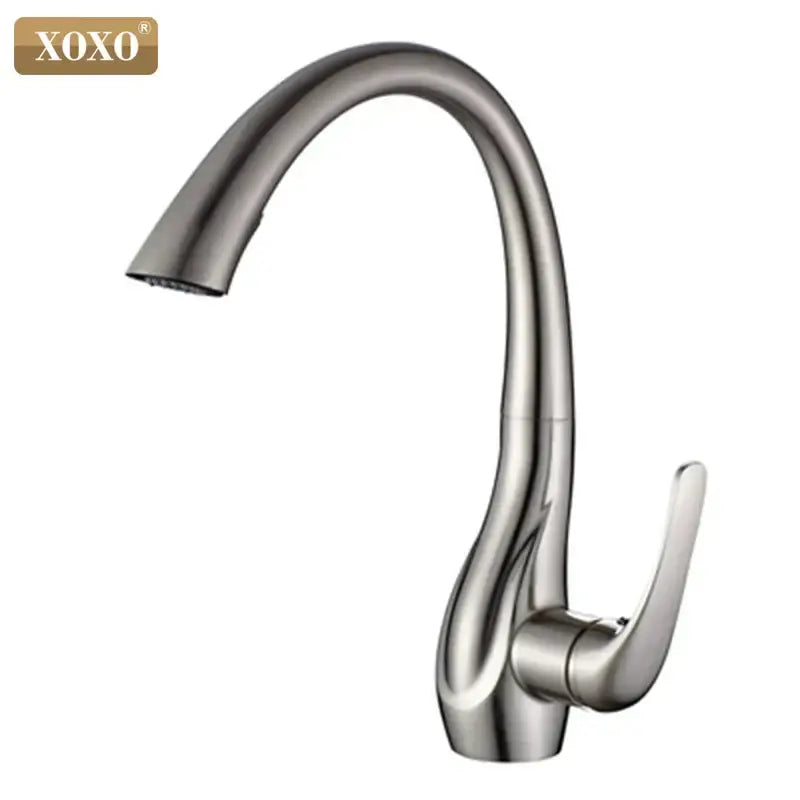 Stainless steel modern decorbites golden pull kitchen faucet with sleek curved spout and chrome finish mixer tap