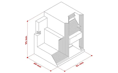 Modern gray concrete brian family cemetery model with multi-tiered rectangular shelving and vertical slatted panels