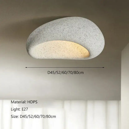 Modern gray concrete cream ceiling lamps chandelier with gray stone texture and warm interior glow for decorbites cream ceiling