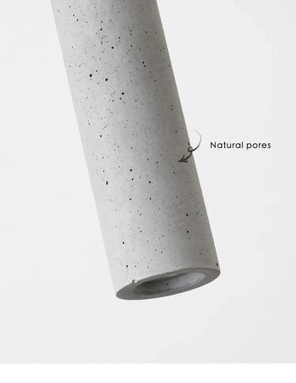 Modern gray concrete tube pendant light with natural pores ideal for dining room decorbites concrete tube pendant chandelier
