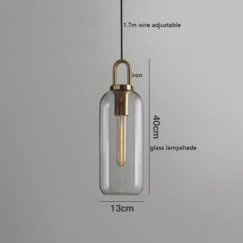 Modern gray glass ball led pendant light with clear glass cylindrical shade brass iron fixture for dining room decorbites glass ball pendant light