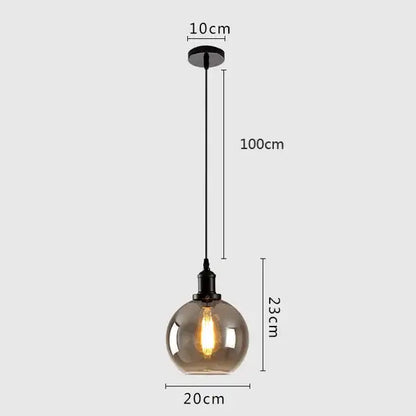 A sleek modern gray glass pendant light set of 4 with black metal fixture for dining room lighting