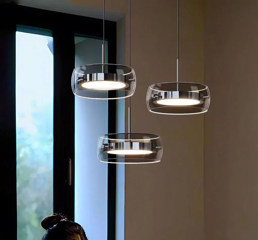 Modern Gray Glass Pendant Light With Plated Finish - Decorbites