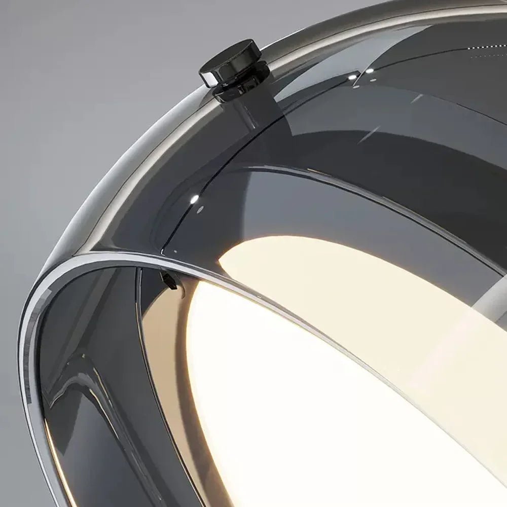 Modern Gray Glass Pendant Light With Plated Finish - Decorbites