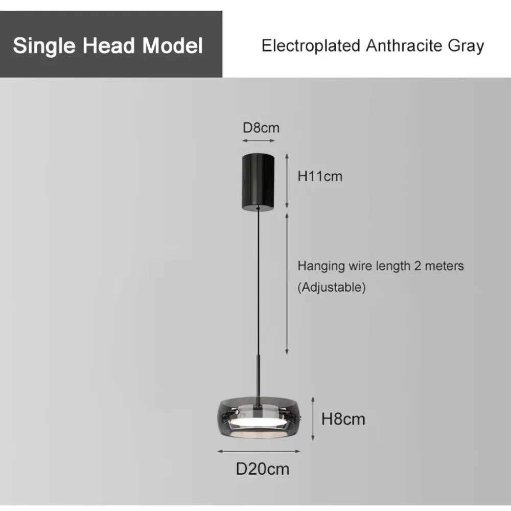 Modern Gray Glass Pendant Light With Plated Finish - Decorbites
