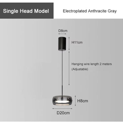 Modern Gray Glass Pendant Light With Plated Finish - Decorbites