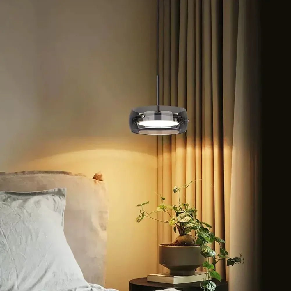 Modern Gray Glass Pendant Light With Plated Finish - Decorbites