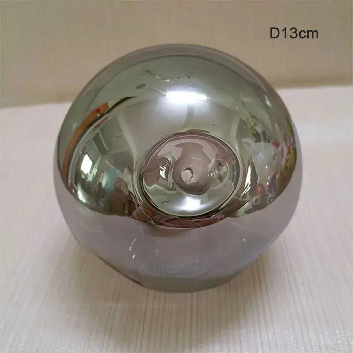 Modern gray glass shade replacement with a 13cm chrome-finished spherical glass shade featuring a central mounting hole