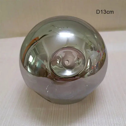Modern gray glass shade replacement with a 13cm chrome-finished spherical glass shade featuring a central mounting hole
