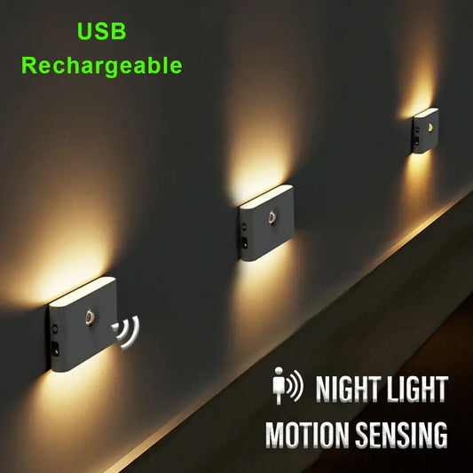 Modern gray induction night light wall lamp with motion sensor and usb rechargeable for bedroom decorbites induction night