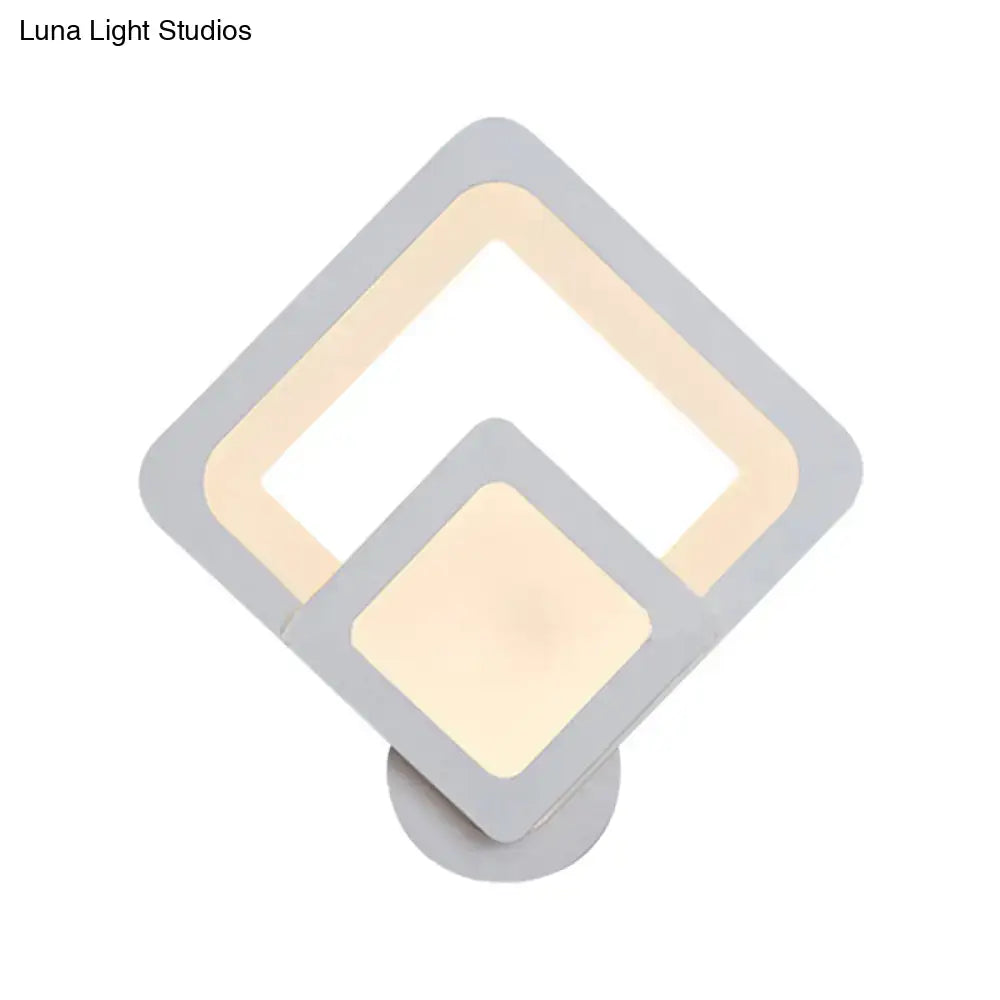 Modern gray layered square led wall sconce with matte gray and warm beige panels direct wired electric warm white light