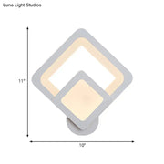 Modern gray layered square led wall sconce with sleek finish direct wired electric emits warm white ambient light maximum bulb wattage optimized