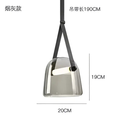 Modern gray and white decorbites glass chandelier featuring a gray smoked glass pendant with integrated led bulb