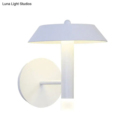 Modern gray and white wall sconce with bulb base and led light type featuring a sleek cylindrical stem and diffused shade