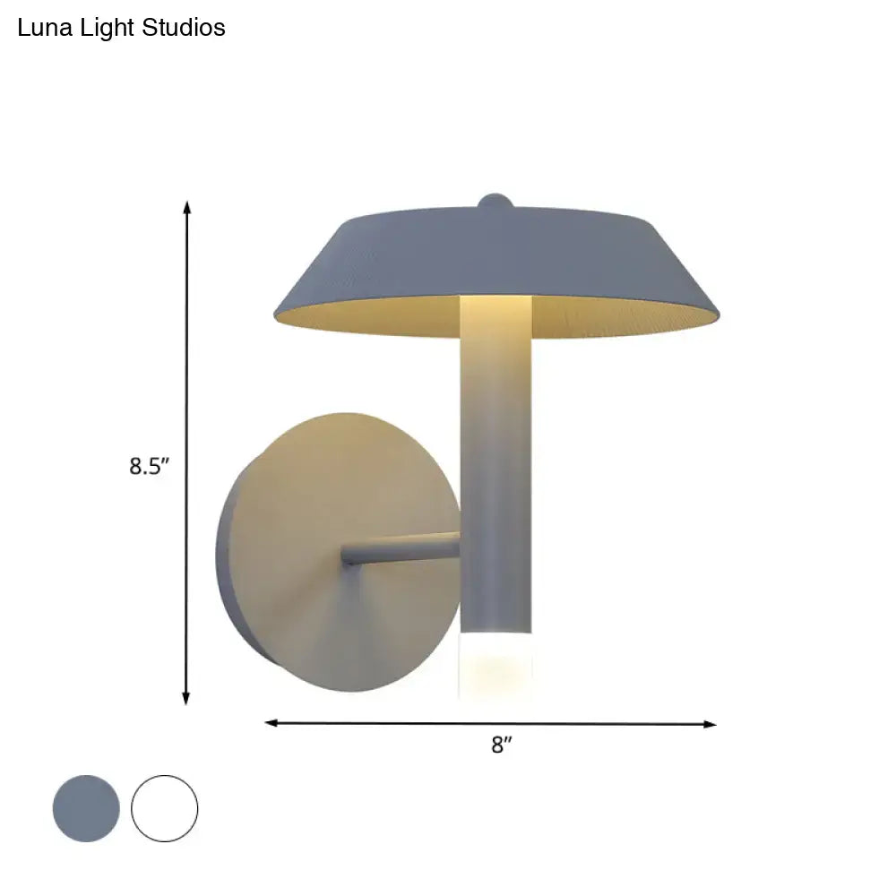 Modern gray and white wall sconce with sleek minimalist design warm interior lighting led light type bulb base