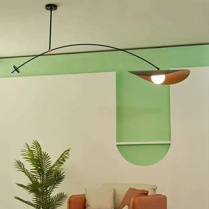 Modern gray and wood decorbites adjustable led pendant chandelier with sleek black metal and warm wooden shade for dining room