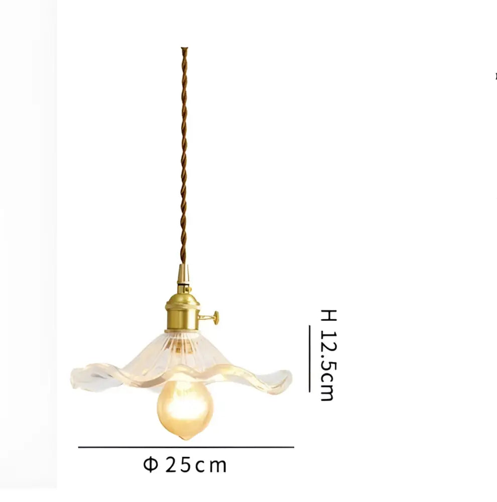 Modern green and amber colorful glass pendant light with delicate fluted design and brass hardware for dining room