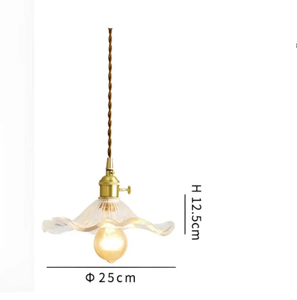 Modern green and amber colorful glass pendant light with delicate fluted design and brass hardware for dining room
