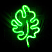 Modern green leaf neon sign itty bitty wall light with glowing design and remote control for bedroom decor